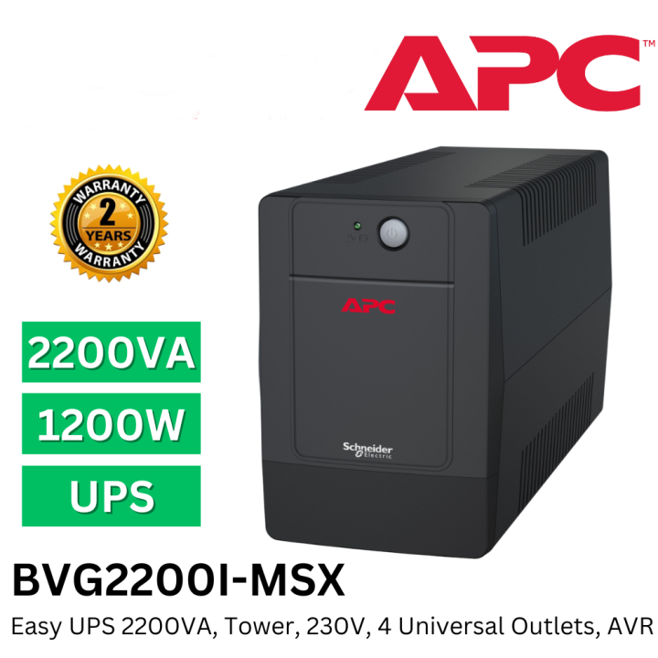 UPS (เครื่องสำรองไฟฟ้า) APC BVG2200I-MSN - 2200VA /1200W 4 OUTLETS AVR