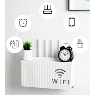 Router Wifiติดผนัง กล่องจัดเก็บไม่ต้องเจาะผนัง หรือเจาะก็ได้ กล่องเก็บเราเตอร์ ชั้นวางไวไฟ