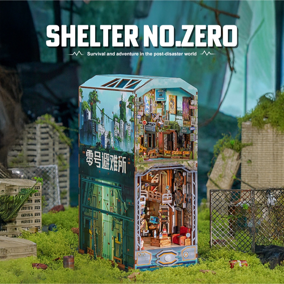 (พร้อมส่ง) Book Nook โมเดลไม้ประกอบ – รุ่น Shelter No.Zero – ระบบไฟแบบเซ็นเซอร์