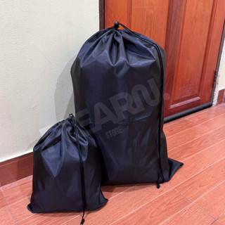 ถุงผ้าหูรูด ใบใหญ่ ผ้าร่มหนา สีดำ กันน้ำ กันฝุ่น ใช้เก็บของ …