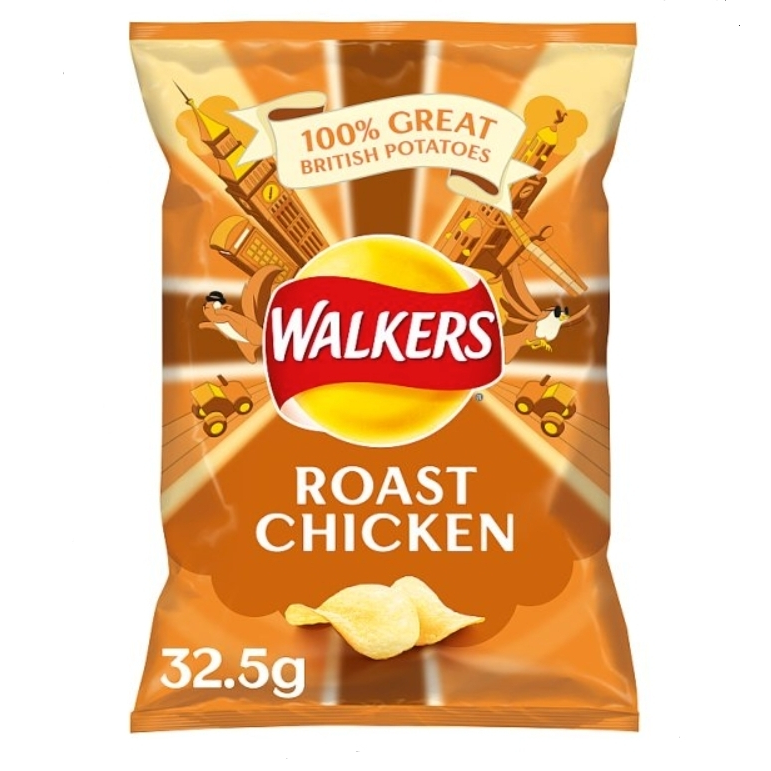 x 2 ห่อ Walkers Roast Chicken Crisps 32.5g