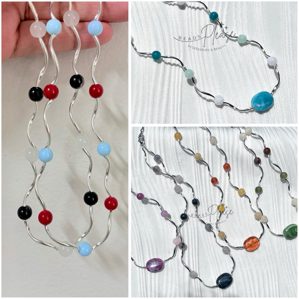 สร้อยคอลูกปัด สร้อยคอท่อเกลียว Tube Necklace 📿🧱 สร้อยลูกปัดหิน