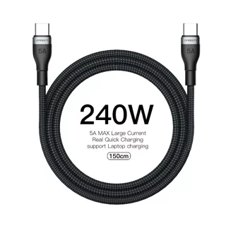 สายข้อมูล Orsen by Eloop S6C สายชาร์จ 1.5 PD 240W 5A แบบ Type C to C ยาว 1.5 เมตร ใช้ได้กับทุกอุปกรณ์