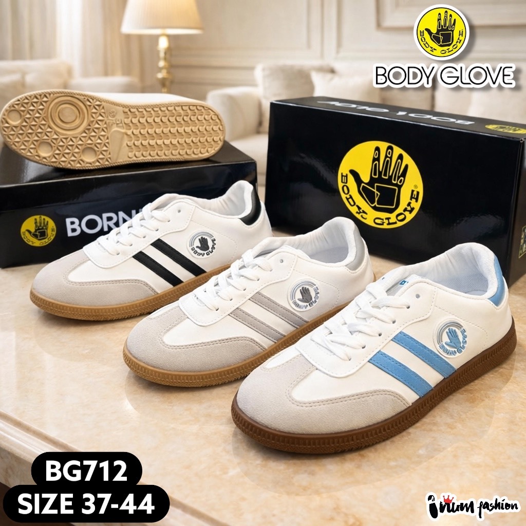 NFshoes Bodyglove บอดี้โกลฟ รุ่นใหม่ล่าสุด รองเท้าผ้าใบแบบผูกเชือก สวมใส่สบาย ทนทาน ลดแรงกระแทก ของแท้ รุ่น BG712(37-44)