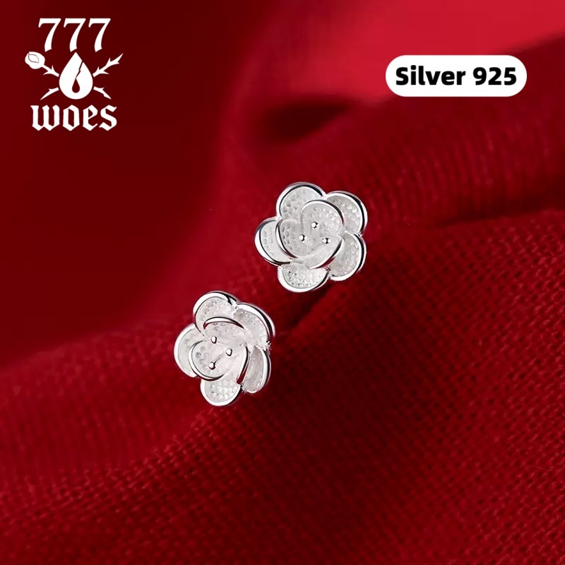 S925เงินแท้ต่างหูระย้าดอกคามีเลียสำหรับผู้หญิงดีไซน์หรูหราแวววาวระยิบระยับดูมีระดับ