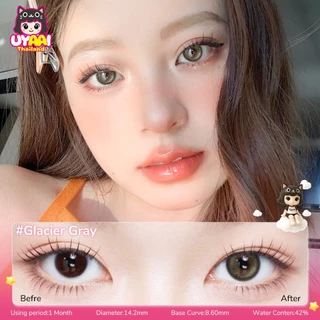 UYAAI คอนแทคเลนส์ น้ำตาล สัมผัสด้วยสีธรรมชาติ สามารถใช้สำหรับ แต่งหน้าตา รายเดือน ตาปกติ น้ำเงิน