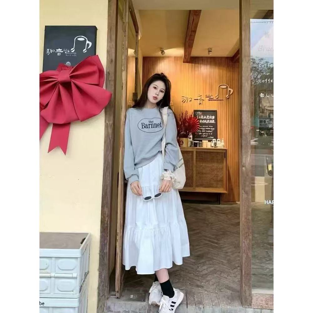 [พร้อมส่ง]  กระโปรงยาว มีกระเป๋าสองข้างผ้านิ่มใส่สบาย สำหรับสตรี-512#