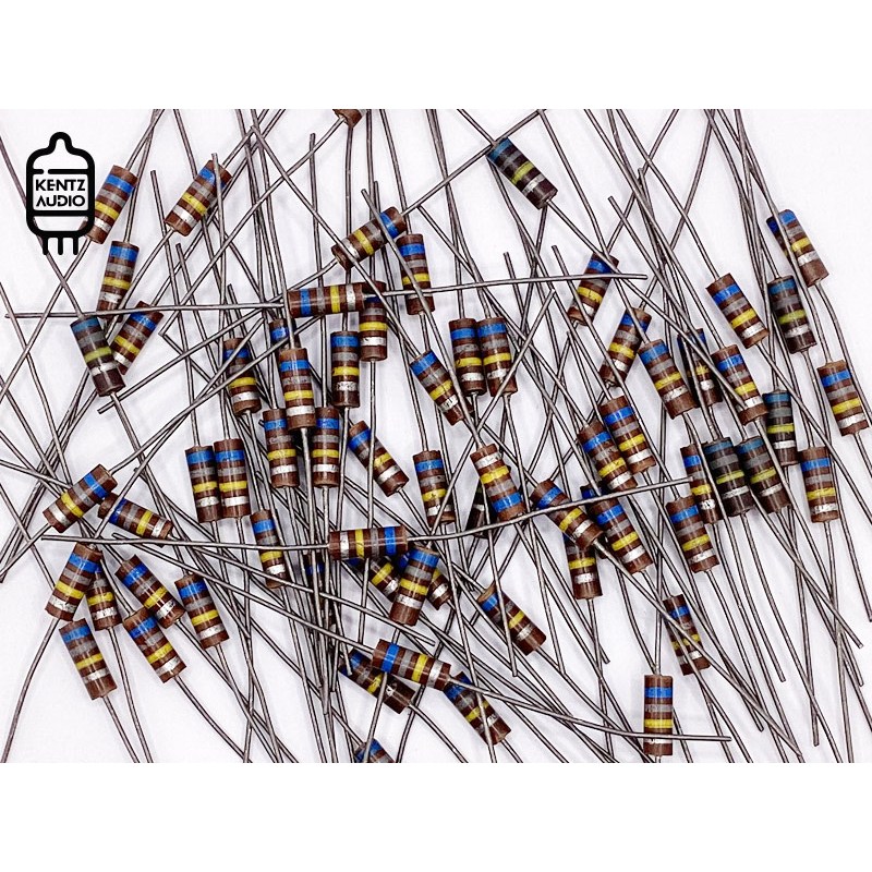 [NOS] ตัวต้านทาน ค่าสี 680KΩ Carbon composition Resistor 1/2W 0.5W ค่ายืด มีหลายค่า จาก 670K 750K 82