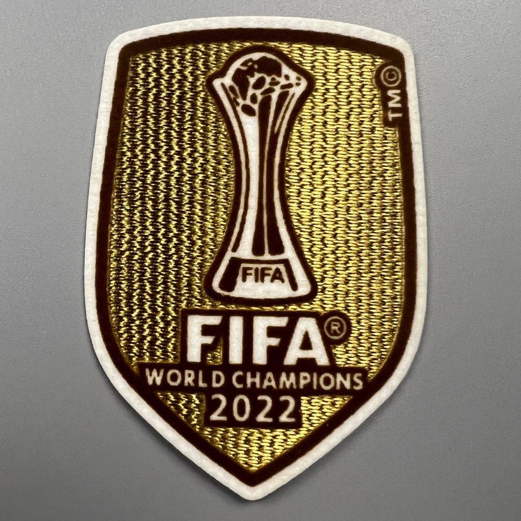 อาร์ม เสื้อฟุตบอล ย้อนยุค กัมมะหยี่ คลับเวิลคัพ 2022 สีทอง Club Worldcup Patch Badge Football Shirt Real Madrid