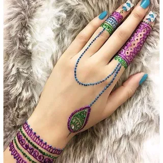 Golecha Color Henna สติกเกอร์รอยสักชั่วคราว รูปกรวยเฮนน่า สีดํา สีน้ําตาล สีแดง สีขาว สไตล์อินเดีย