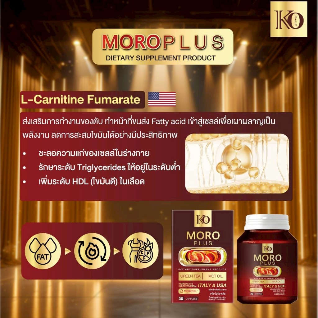 โมโร่ พลัส MORO Plus Green Tea MCT Oil - 4