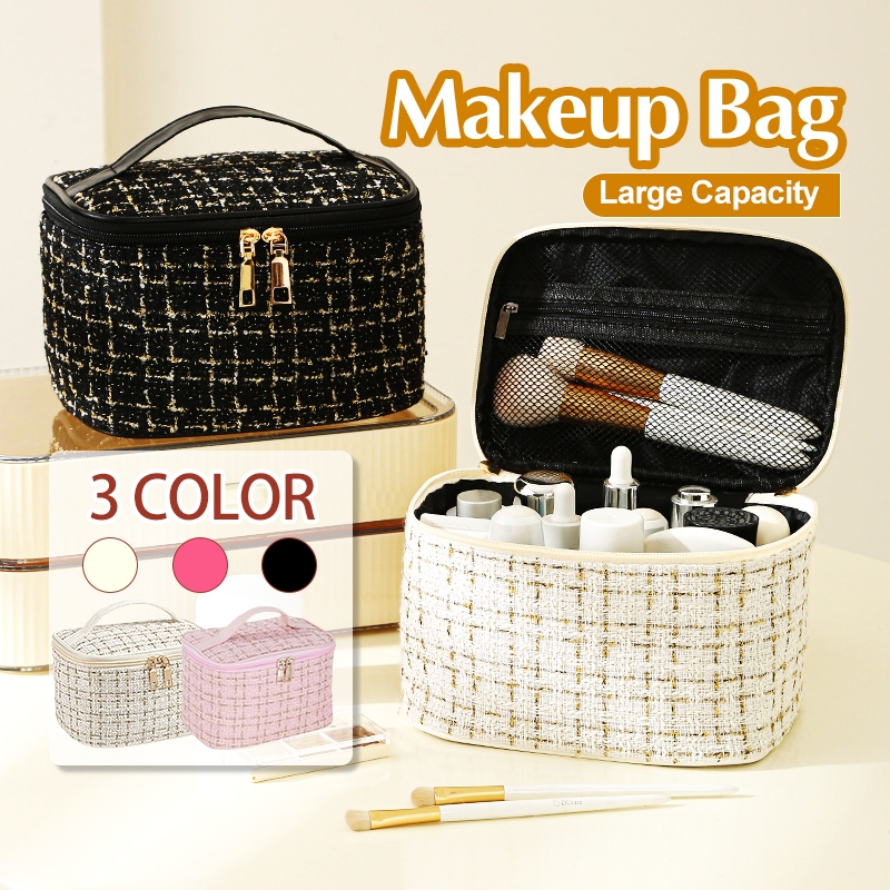 กระเป๋าเก็บเครื่องสำอางค์ กระเป๋าเครื่องสําอาง ไนล่อน กระเป๋าอเนกประสงค์ กระเป๋าหิ้วมือ ความจุขนาดใหญ่ พกพาง่าย