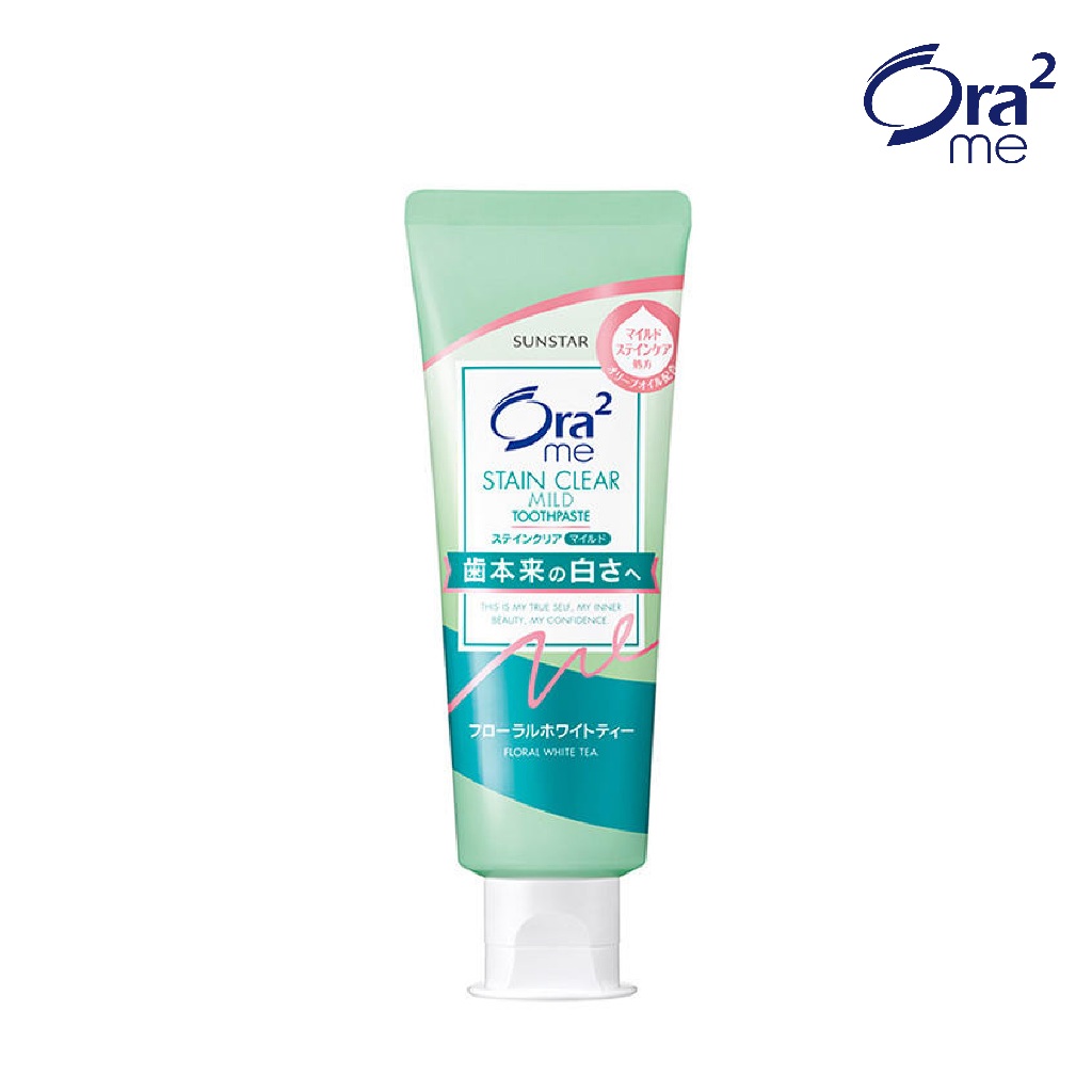 ORA2 ME STAIN CLEAR MILD TOOTHPASTE MD FLORAL WHITE TEA  ยาสีฟันโอรา ทู มี สเตน เคลียร์ ไมลด์ เอ็มดี ฟลอรัล ไวต์ ที 125ก