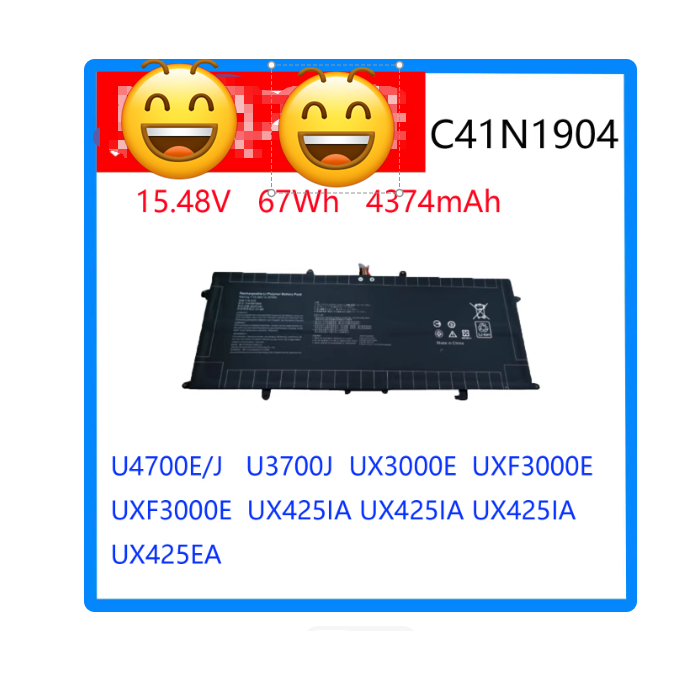 แบตเตอรี่แล็ปท็อปสำหรับ UXF3000E U4700E U4700J U4700I U3700J C41N1904
