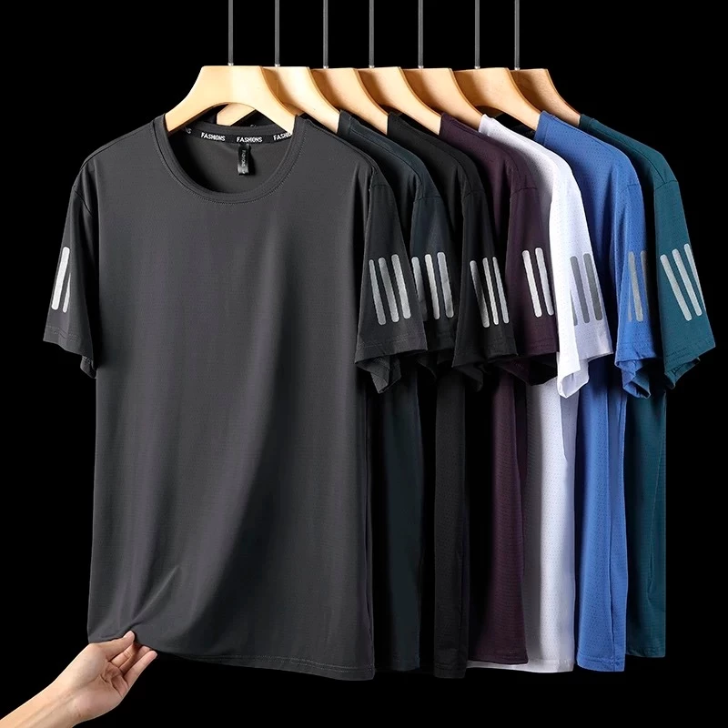 เสื้อยืดผู้ชายแขนสั้นผ้ายืดทรงหลวมมีหลายสีสไตล์วินเทจ รุ่น SGY-032