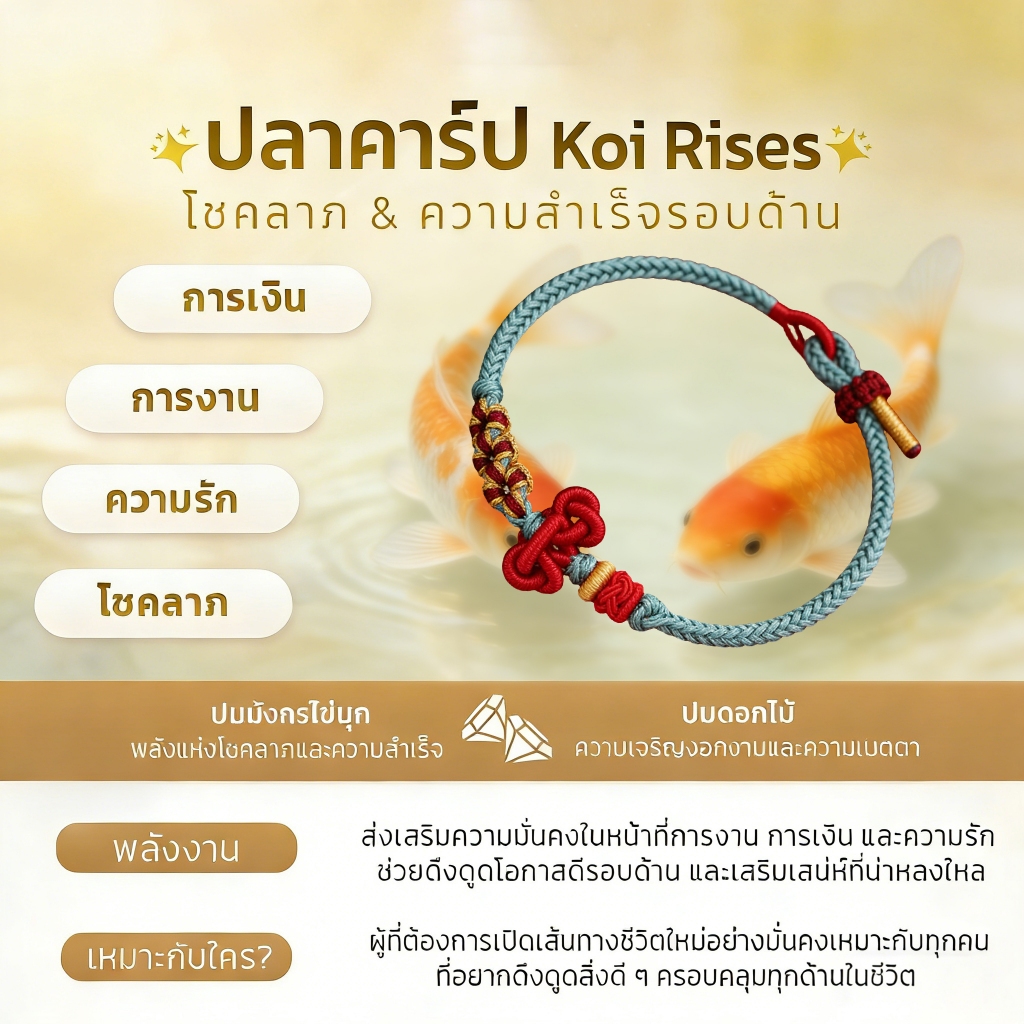 สร้อยข้อมือเชือกถักพลังงานดี ปรับขนาดได้ ไม่ผ่านพิธี ใส่โดนน้ำได้ สีไม่ตก