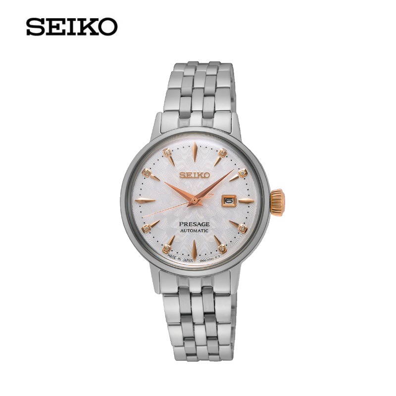 SEIKO Presage Cocktail Time นาฬิกาข้อมือ (ไซโก) รุ่น SRE009J ขนาด 30.28 mm.สีขาว