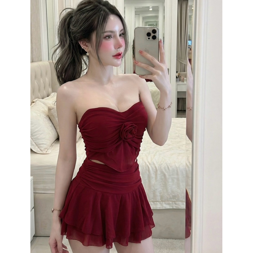 ｛𝘽𝙔 𝙁𝘼𝙃｝💥ツ ชุดเซ็ทเกาะอก ออกงานใส่ดินเนอร์หรูรุ่นงานตามหา - รูปที่ 2