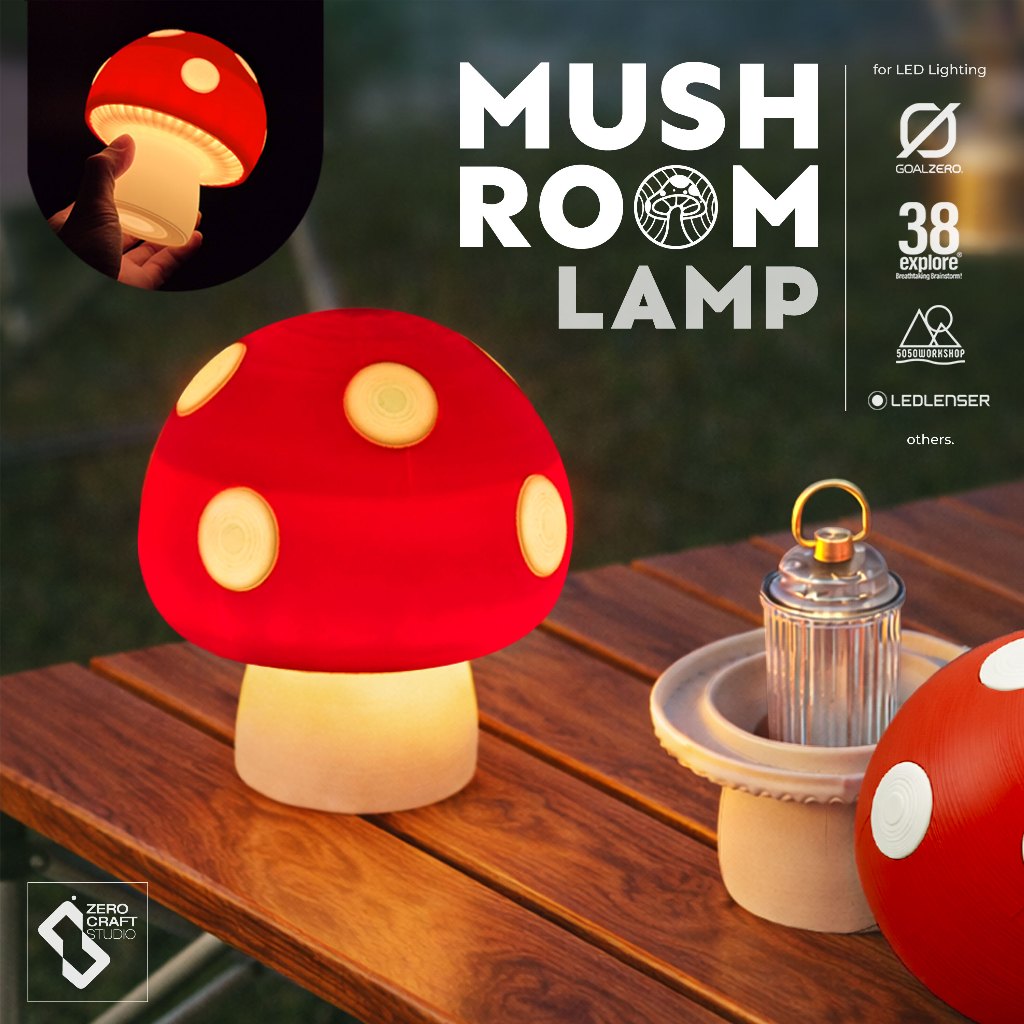 Mushroom Lamp ชุดแต่งทรงโคมไฟรูปเห็ดสำหรับไฟแคมป์ goal zero/38explore/5050workshop/ledlenser ML4 และ