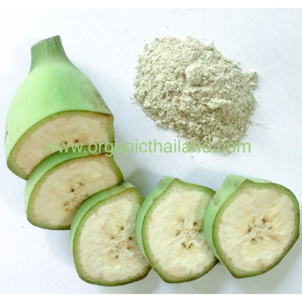 100g ผงกล้วยดิบ อบทั้งเปลือก Ground Green Banana Fruit Powder