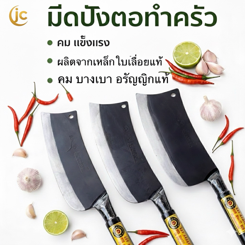มีดปังตอเหล็กอรัญญิก คมทน ใช้งานได้ยาวนาน