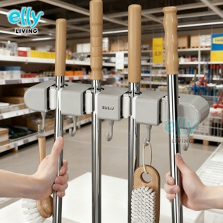 ที่แขวนไม้ถูพื้น ที่หนีบไม้กวาด ตะขอแขวนไม้กวาด แบบติดผนัง ไ…