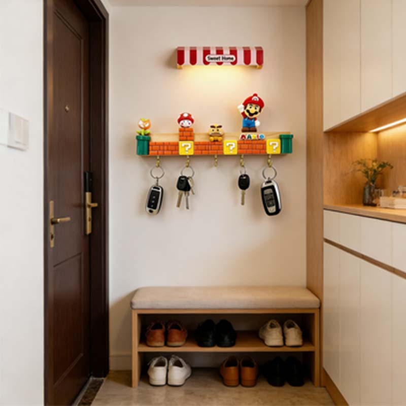 จัดส่งจากประเทศไทย Mario ตกแต่งทางเข้า ที่เก็บกุญแจตะขอแขวนผนังมาริโอ ไฟเซนเซอร์มนุษย์ ตะขอโลหะ รับน้ำหนักได้เยอะ ราคา ถูกที่สุด ดีลบีเคเค แกลเลอรีภาพที่ 8