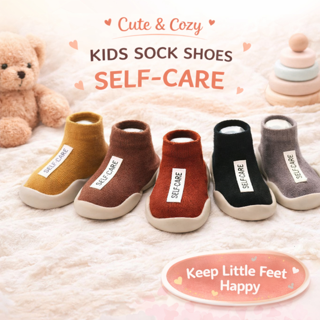 รองเท้าหัดเดินเด็ก ไหมพรมกันลื่น พื้นนิ่ม ไม่บาดเท้า