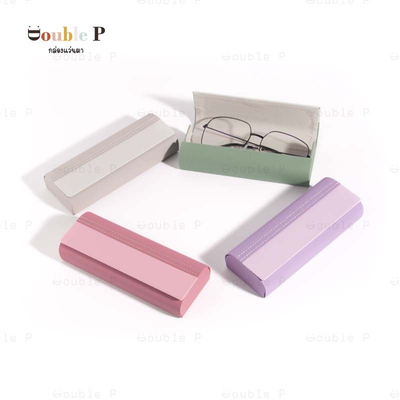 Double P กล่องแว่นตา Xll ทำจากหนัง เรียบสวย หลากหลายสี พกพาสะดวก กล่องใส่แว่นตาแฟชั่น ที่ใส่แว่นตา