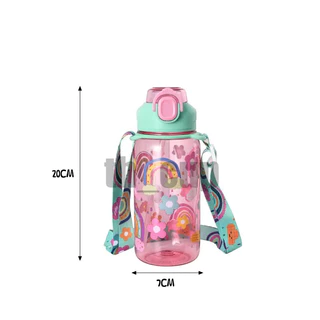 กระติกน้ำเด็ก ขวดน้ำเด็ก พลาสติกเกรด A ปลอดภัย BPA Free ลายการ์ตูนน่ารัก ความจุ 600 ML.