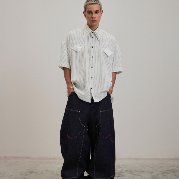 VSTU Store - CAOSTU - เสื้อเชิ้ต Cua Ong แขนสั้น คอตตอนซิลค์ ระบายอากาศดี