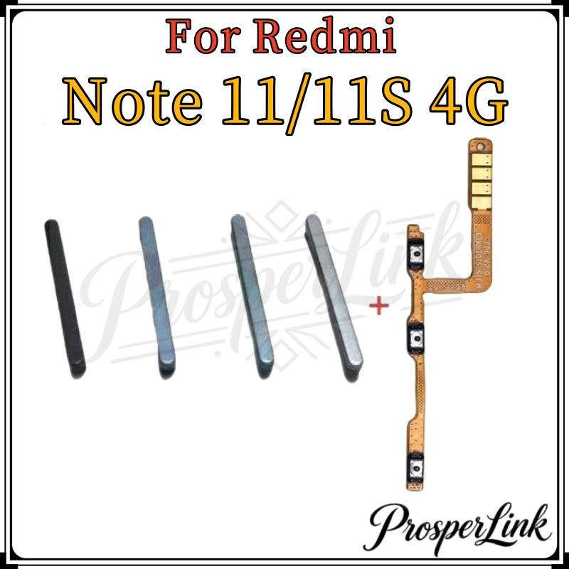 สายแพรสวิทซ์พาวเวอร์ ปิดเปิด+เพิ่มเสียงลดเสียง  ปุ่มกดสวิทช์ด้านนอก Redmi Note 11 11S 4G เปิด/ปิด ปรับระดับเสียงขึ้นลง