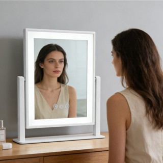 ‌กระจกแต่งหน้า ฮอลลีวูด LED! 3 ระดับแสง ชาร์จ USB-ปุ่มสัมผัส