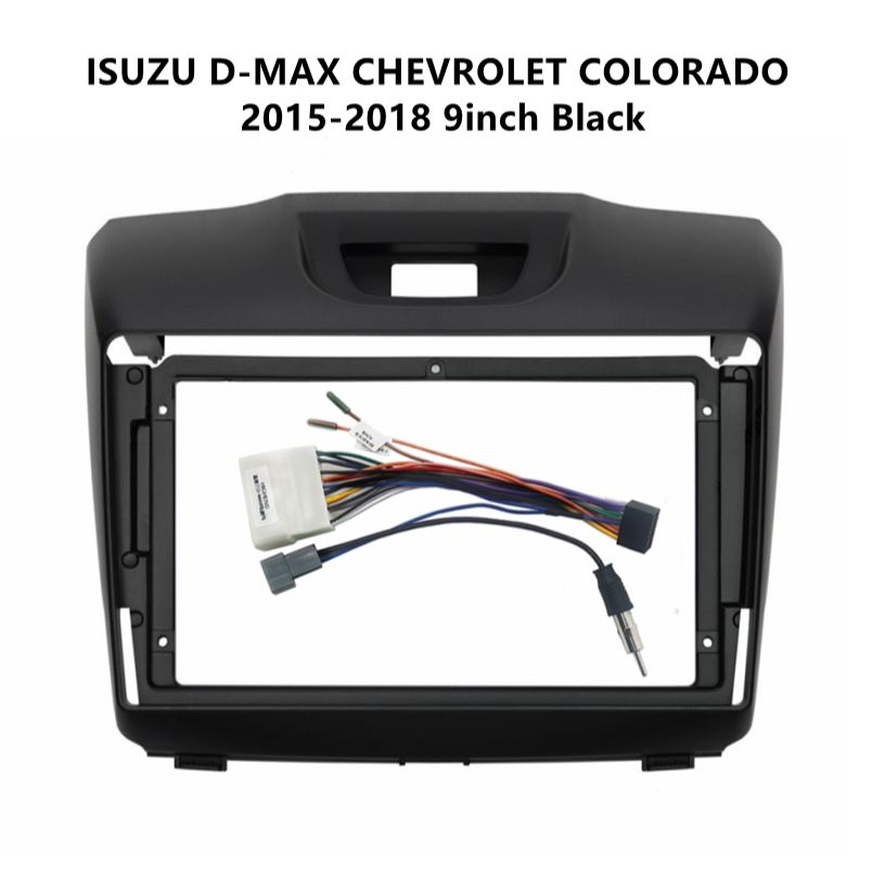 หน้ากากแอนดรอยด์ 9" สำหรับ D-MAX 2012-2019 ปลั๊กตรง 16pin สีดำ ฟรีน็อตติดตั้ง