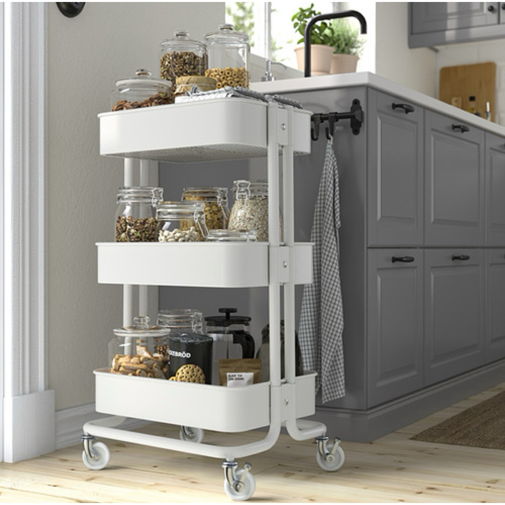 🛒 [IKEA แท้ 💯%] รถเข็น RÅSKOG (รวสกู๊ก) รุ่นยอดฮิต แข็งแรง ทนทาน ของมันต้องมี!