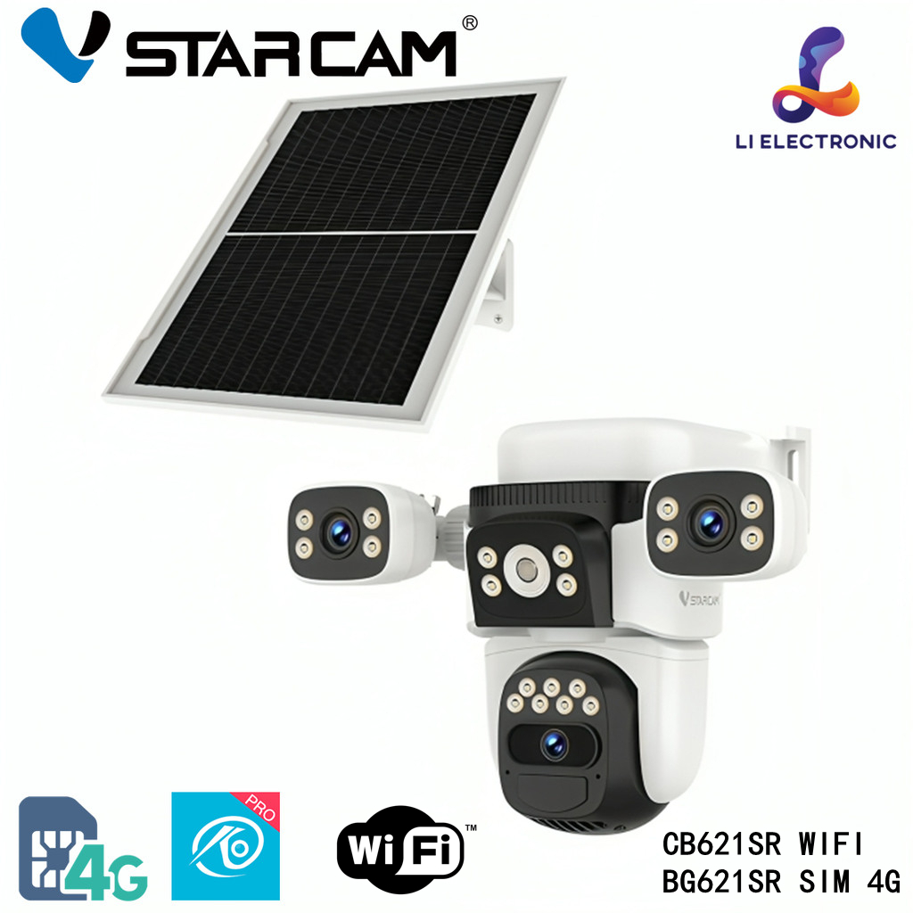 Vstarcam BG621SR CB621SR SIM / WIFI  (3เลนส์กล้อง) กล้องสามเลนส์โซล่าเซลล์แบบใส่ซิมใช้พลังงานแสงอาทิตย์ คมชัด2ล้านพิกเซล