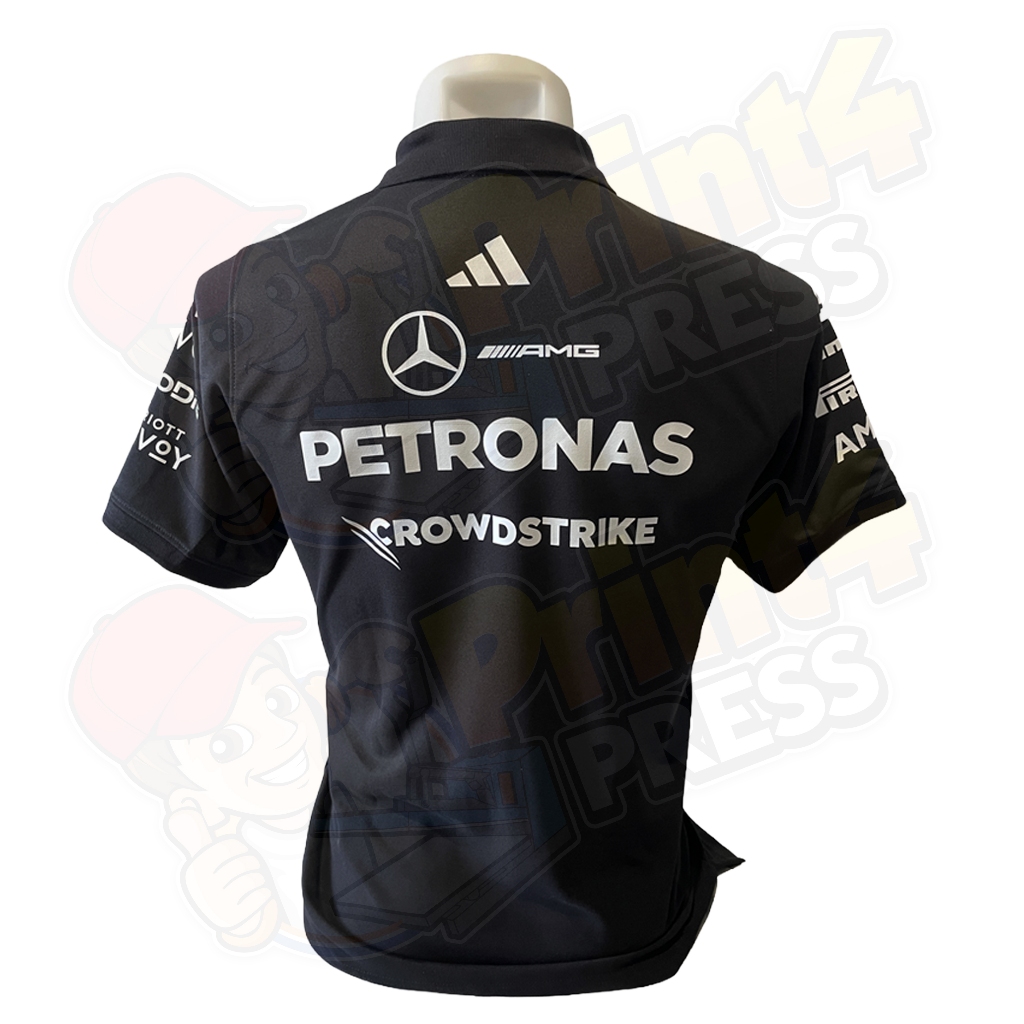 Polo คอปกสีดำ เมอซิเดส Mercedes F1 2026 AMG Petronas เสื้อเชิ๊ต เสื้อคอปก เสื้อ shirt 100% Cotton ผ้าคอตตอน100% ราคา ถูกที่สุด ดีลบีเคเค แกลเลอรีภาพที่ 3