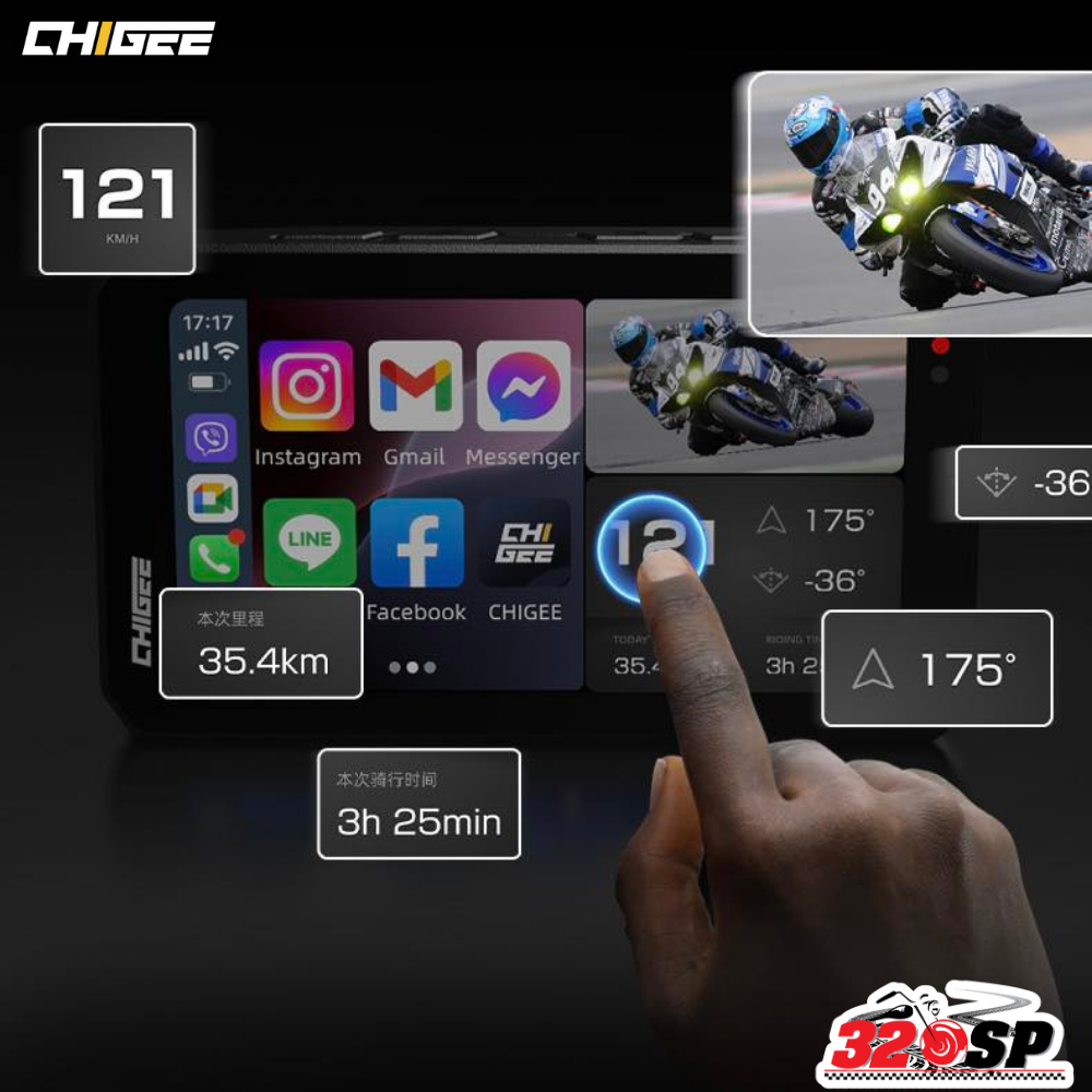 รับประกัน 1ปี !! กล้องติดรถมอเตอร์ไซค์ CHIGEE AIO-5 EVO มาใหม่ ของแท้!! ส่งไว!! 320SP ราคา ถูกที่สุด ดีลบีเคเค แกลเลอรีภาพที่ 3