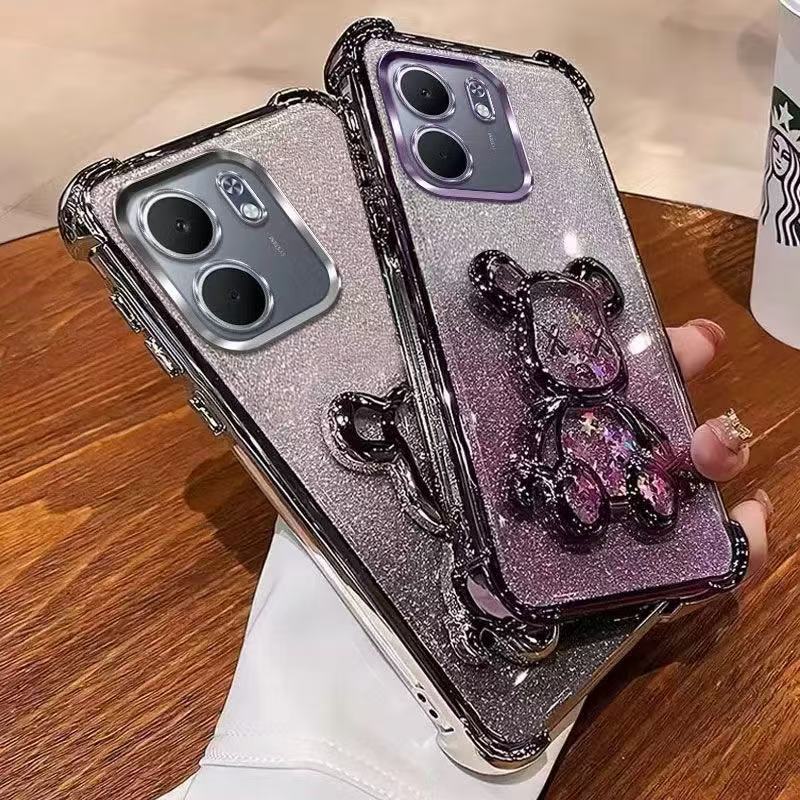 เคสกากเพชร ลายหมีตู้น้ำ หรูหรา สำหรับ OPPO A5X A6PRO A6 A6X A5i A5PRO A3X A3 A3Pro กันกระแทกมุม