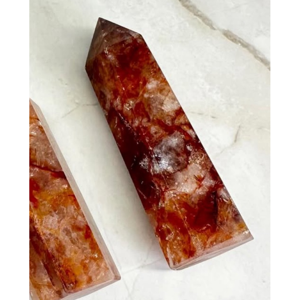 Red Fire Quartz Tower 86mm. 25mm.