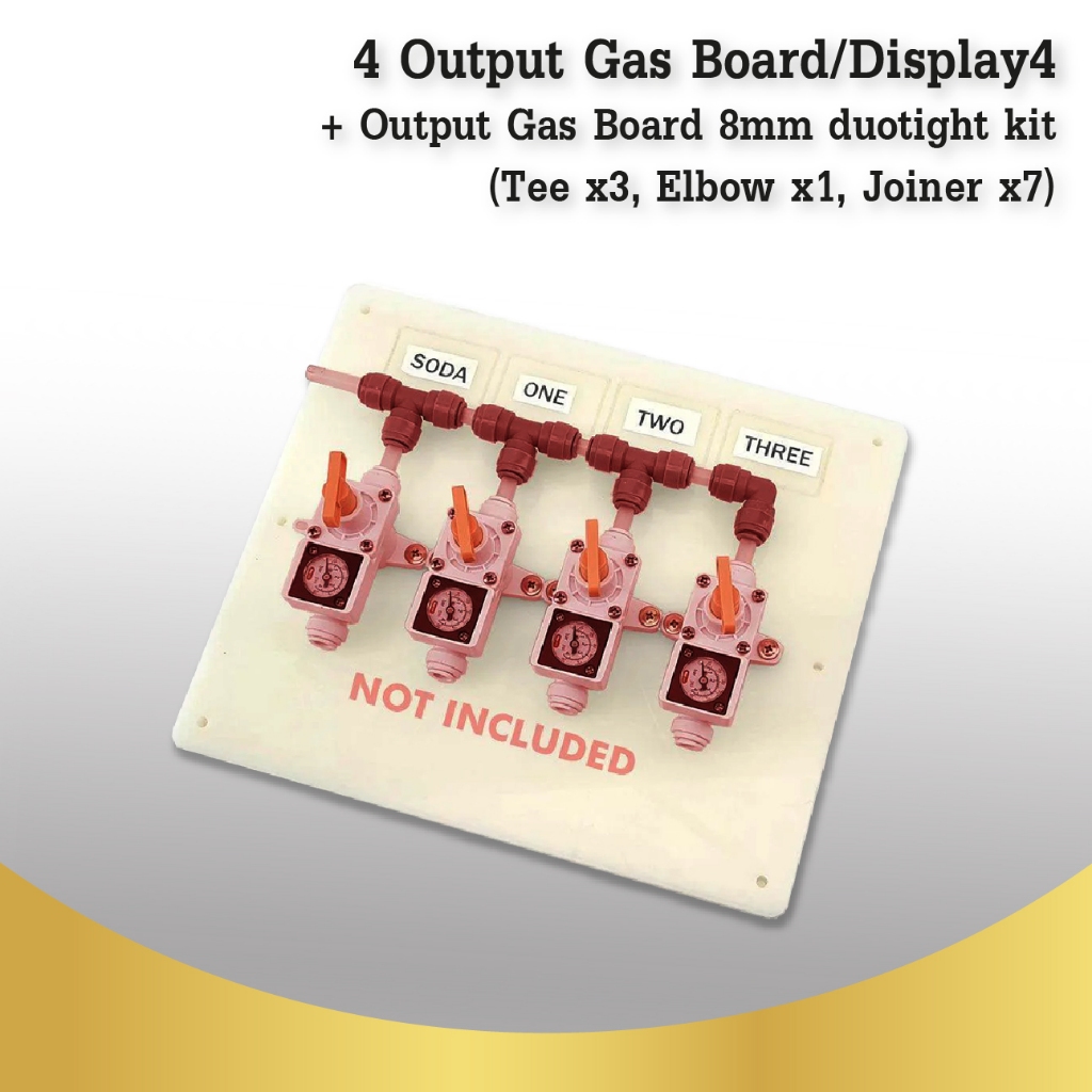 4 Output Gas Board/Display4 + Output Gas Board 8mm duotight kit(Tee x 3, Elbow x 1,Joiner x7)