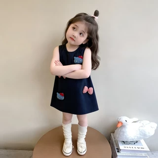 ชุดเดรสเด็กผู้หญิง สไตล์เกาหลี ชุดเดรสสำหรับเด็ก ไม่ระคายเคืองผิว ตกแต่งแบบสามมิติ 1-9 ปี