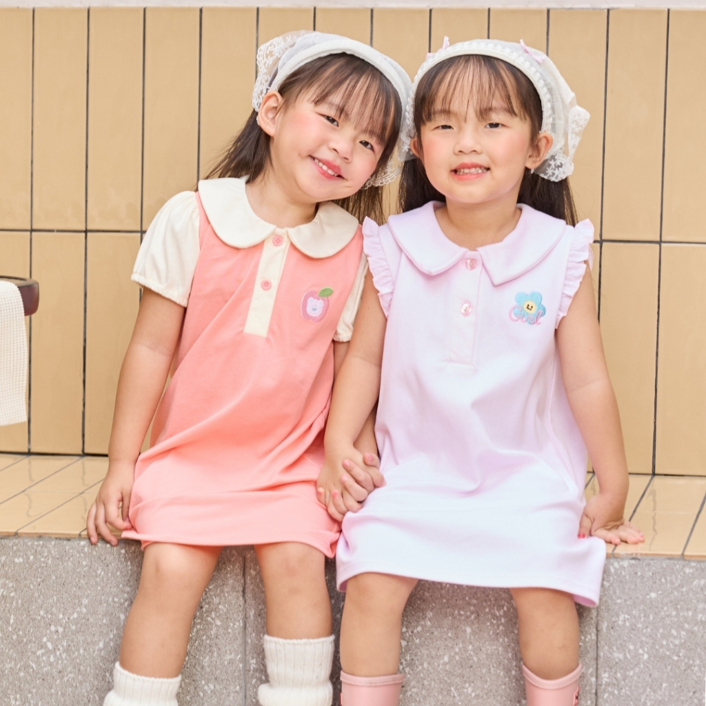 e'clat ชุดเดรสเด็ก ชุดกระโปรงเด็ก คอปก เเขนกุด เด็ก12M-4Y ผ้ายืด นิ่ม ใส่สบาย ผ้า100% cotton 8137 - รูปที่ 3