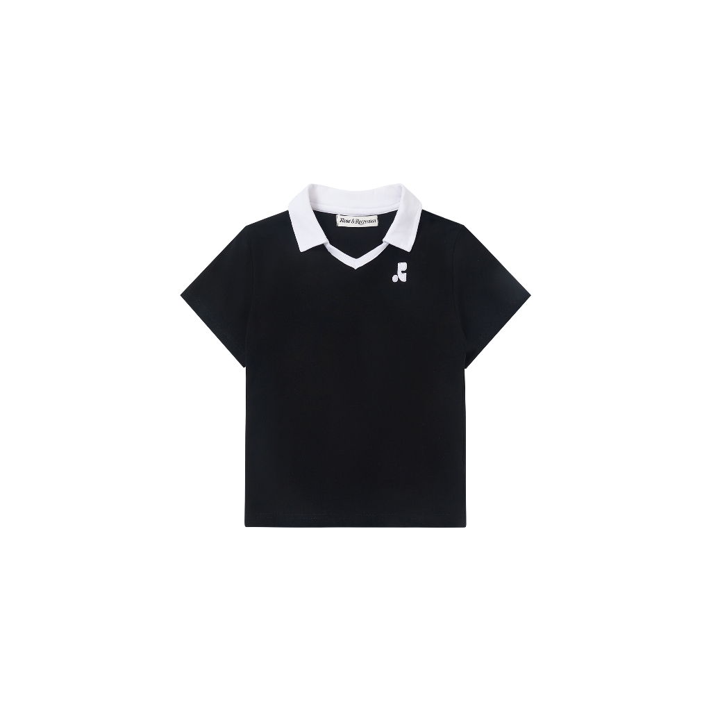 🎗ของแท้💯% เกาหลีRest เสื้อยืดแขนสั้นปักลาย RR เสื้อโปโล Slim Fit Slim Positive Shoulder👚 - รูปที่ 5