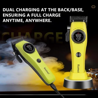 KEMEI km1735 ปัตตาเลี่ยนตัดผมไร้สาย Brushless ปรับระดับรอบได้ 9000รอบ มีจอlcd บอกค่าสถานะ