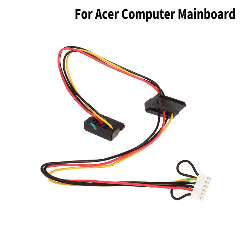 6Pin to 2Port HDD SATA Power SOCKET CABLE conector for ACER Computer Mainboard หัว6พินสีขาว