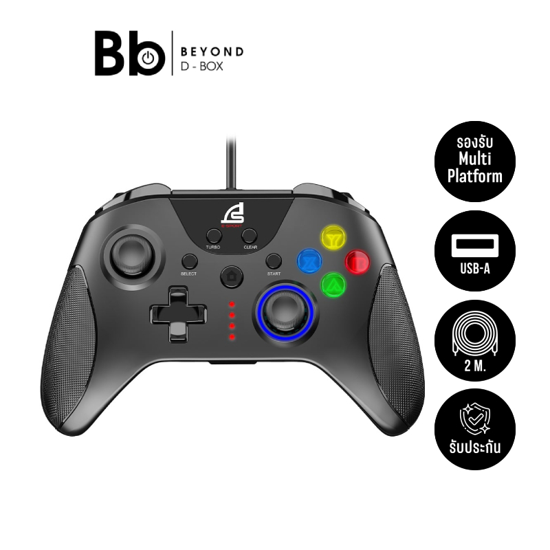 จอยคอนโทรลเลอร์ Signo Exceler GP-660 Black by BB Beyond D-Box