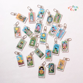 พวงกุญแจ TAROT KEYCHAIN BY SHOPSI พวงกุญแจสำหรับใช้กับเคสหูฟัง AirPods, มือถือ, กระเป๋า