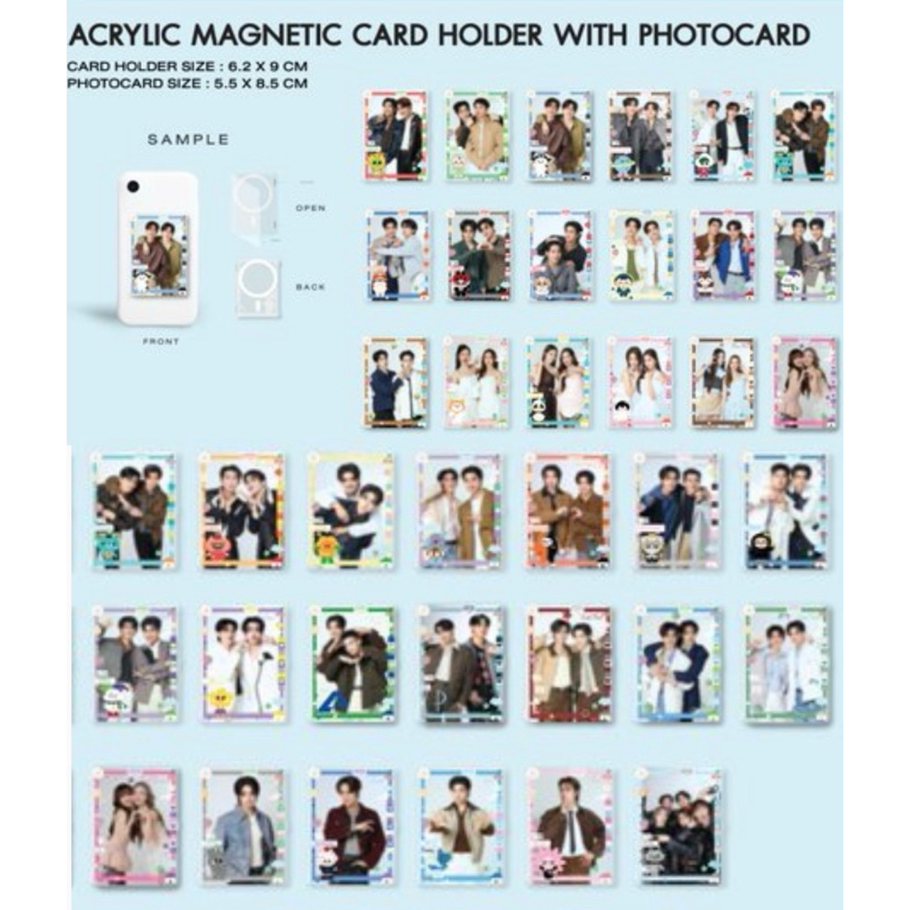 ACRYLIC MAGNETIC CARD HOLDER WITH PHOTOCARD GMMTV PERMPOON Domiia Jummo Nong nooong POLCASAN Any Neo