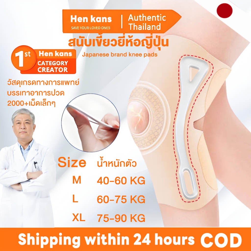 สนับเข่าบาง 0.9mm นวัตกรรมญี่ปุ่น บรรเทาปวด พยุงเข่า ใส่สบายตลอดวัน